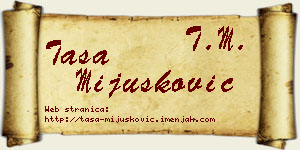 Tasa Mijušković vizit kartica